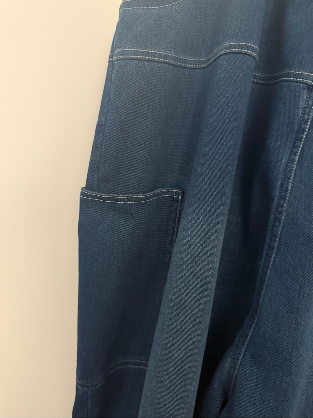 Halara Flex™ Denim Overalls Jumpsuit XL Wide Leg Dark Wash - Picture 13 of 14